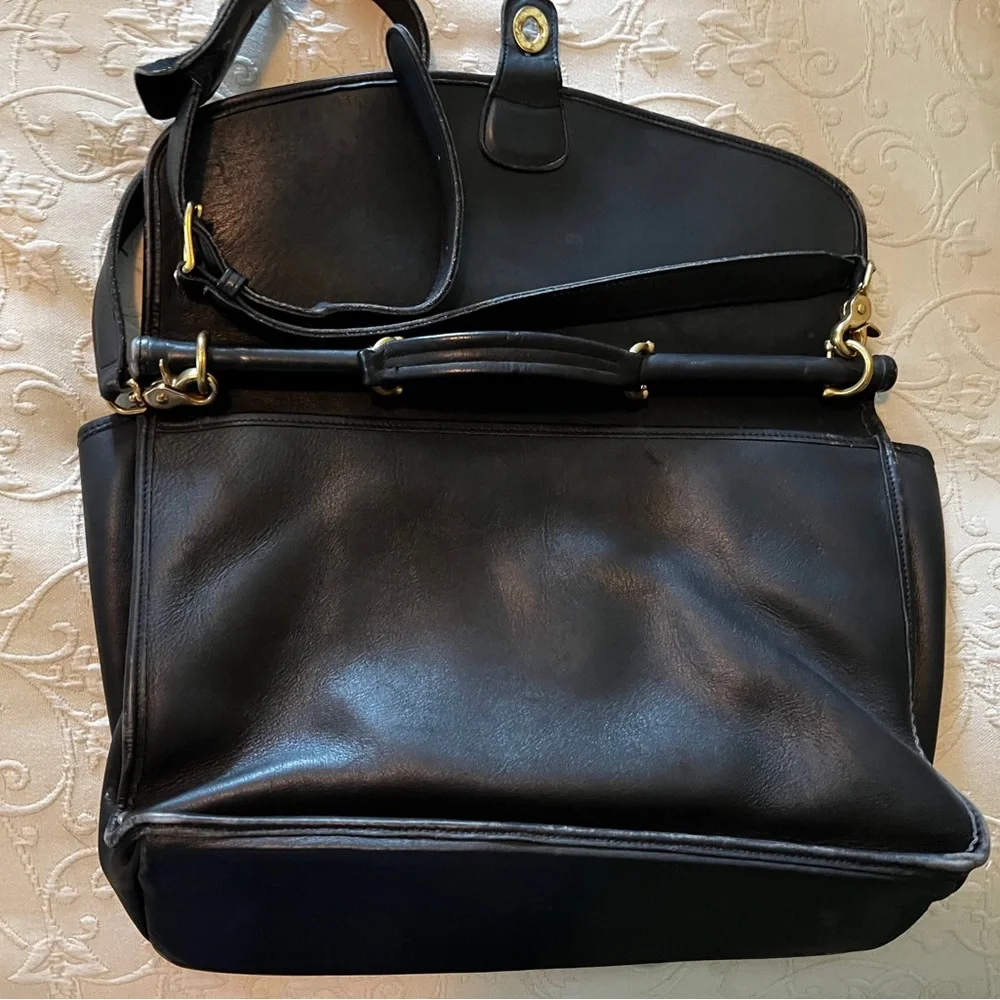 COACH vintage Beekman black leather brief - Picture 4 of 8